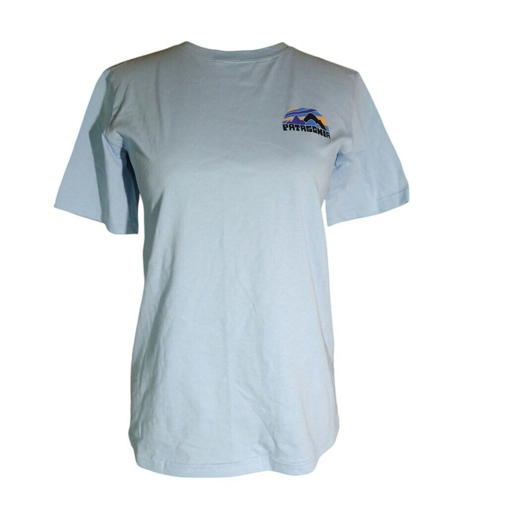 Patagonia T-Shirt Boys Girls XL Large Light Blue Multicolor
